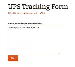 The USPS Tracking Form