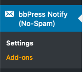 bbPress Notify (No-Spam) Settings Menu
